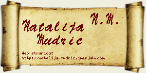 Natalija Mudrić vizit kartica